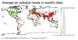 世界衛(wèi)生組織公布全球3000多個(gè)城市的空氣污染水平